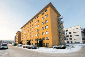 Blokk bygget i murstein plassert i Lillestrøm i Åråssvingen